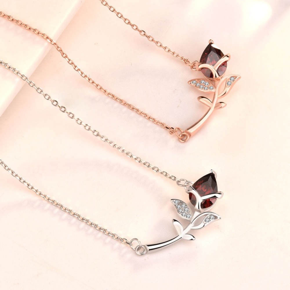 925 silver necklace, ROSE - Picture 4 of 5